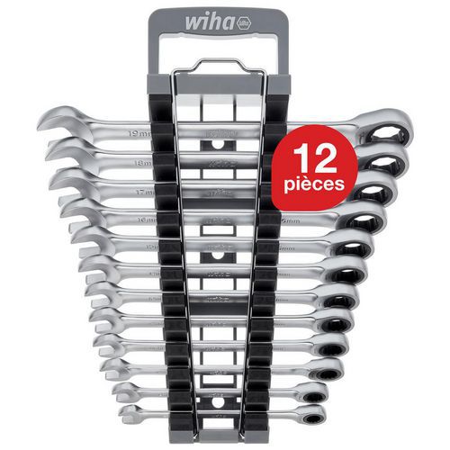 Conjunto de 12 chaves mistas de roquete com suporte – Wiha