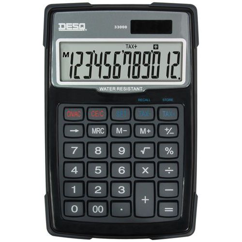 Calculadora grande Water&Dust Proo Desq 33000 preta – Desq