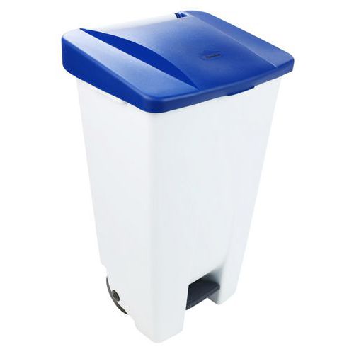 Caixote de lixo móvel com pedal – Ergonómico – Separação seletiva – 120 L - Manutan Expert