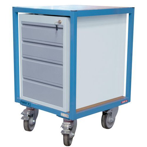 Móvel de apoio com bloco de 4 gavetas – Carga: 400 kg – Fimm Móvel de apoio com bloco de 4 gavetas – Carga: 400 kg – Fimm