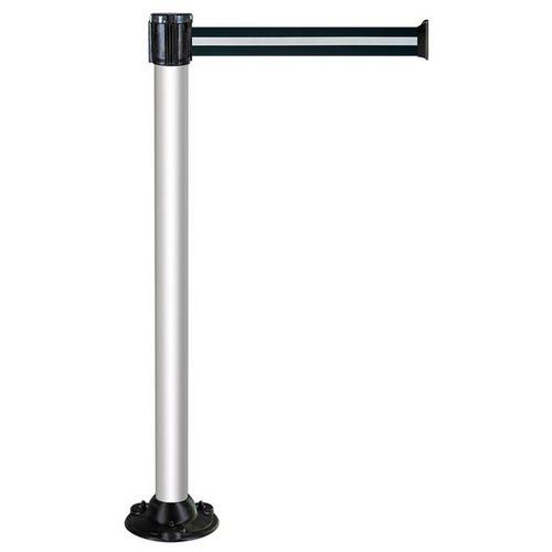Poste com correia de 5 m – correia preta/prateada – base magnética – Novap