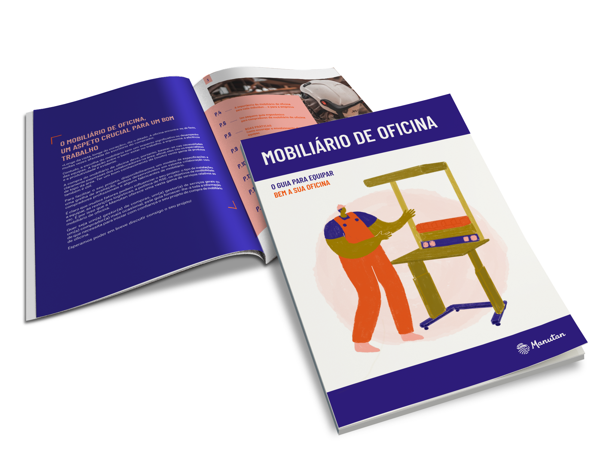 Livro branco sobre mobiliário de oficina