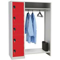 Cacifo multicompartimentos com cabides abertos Modulo de 1 a 2 colunas – Manutan Expert