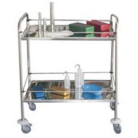 Carro inox com proteções - 2 plataformas - Capacidade 60 kg