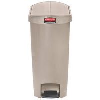 Coletor com pedal Slim Jim bege, abertura tipo borboleta, 50 L – Rubbermaid