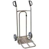 Transportador em inox – 250 kg – Roda em borracha – Aba fixa e dobrável