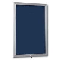 Vitrina de interior e exterior azul – fundo em alumínio – porta em plexiglas
