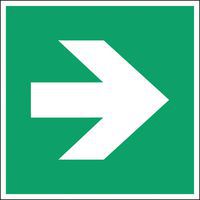 Painel de emergência e evacuação quadrado - Flecha de direção direita - Rígido