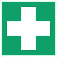 Painel de emergência e evacuação quadrado - Primeiros socorros - Rígido