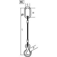 Ø F = Ø anelG = largura útil do anelH = altura útil do anelP = abertura do ganchoL = comprimento