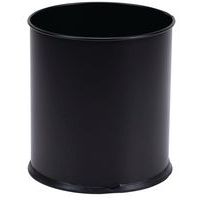 Caixote do lixo em metal para papel, em preto – 8 L, 15 L ou 30 L - Manutan Expert