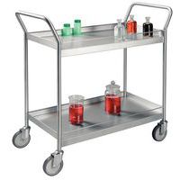 Carro inox com plataformas - 2 plataformas - Capacidade de 300 kg