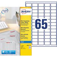 Minietiqueta transparente de 38,1 x 21,2 mm – impressão a jato de tinta