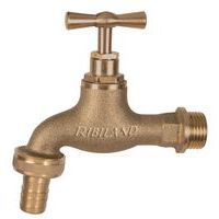 Torneira de jardim em latão com entrada de 1/2 e união de torneira – mangueira de Ø 15 mm