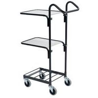 Carro preto pequeno sem cesto – 2 plataformas – capacidade de 50 kg