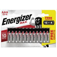 Pilha Max AAA/LR03 – conjunto de 12+4 – Energizer