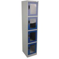 Cacifo com porta transparente, 4 compartimentos – P 450 mm – para montar - Manutan Expert
