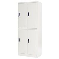 Cacifo em metal com 4 compartimentos, cinzento – 2 colunas – Manutan Expert