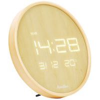 Relógio de parede LED redondo madeira - Manutan Expert