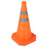 Cone de sinalização retrátil em nylon com faixas refletoras - Manutan Expert