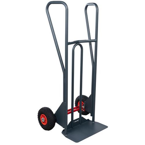 Porta-cargas ergonómico de 350 kg com basculamento assistido – Pegas fechadas – Rodas pneumáticas