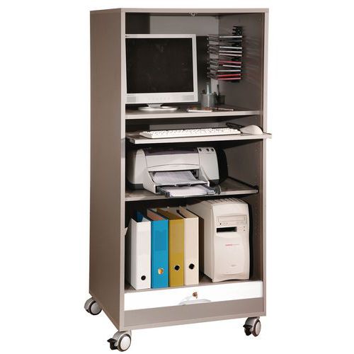 Armário para produtos informáticos móvel com porta de correr Armário para produtos informáticos móvel com porta de correr
