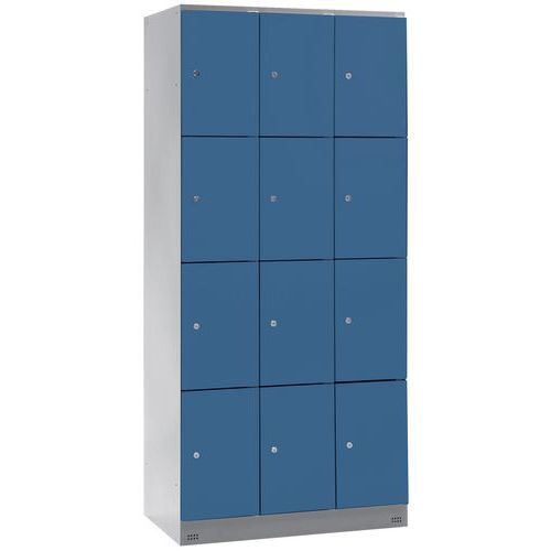 Cacifo com 12 compartimentos Collectivité - 3 colunas de 400 mm de largura - Com base Cacifo com 12 compartimentos Collectivité - 3 colunas de 400 mm de largura - Com base