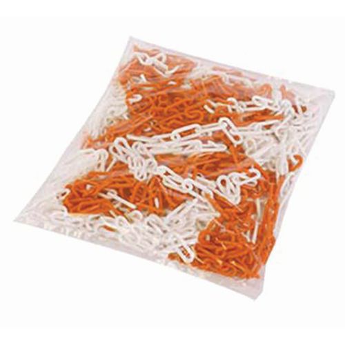 Corrente de plástico em saco - Laranja fluorescente/Branco Corrente de plástico em saco - Laranja fluorescente/Branco