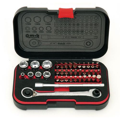 Caixa xs box roquete e chaves de caixa 39 unidades 1/4'' – Mob Caixa xs box roquete e chaves de caixa 39 unidades 1/4'' – Mob