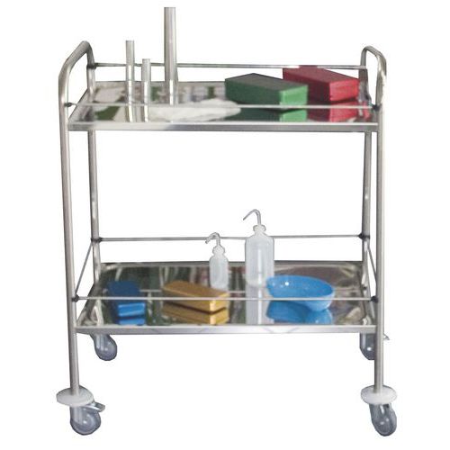 Carro inox com proteções - 2 plataformas - Capacidade 60 kg Carro inox com proteções - 2 plataformas - Capacidade 60 kg
