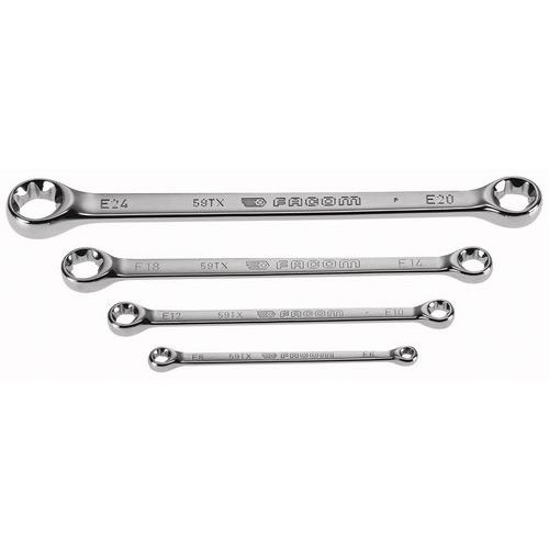Jogo de 4 chaves de lunetas planas perfil Torx® Jogo de 4 chaves de lunetas planas perfil Torx®