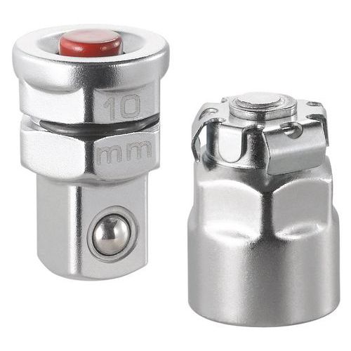 Jogo de 2 adaptadores para chaves 10 mm para quadrado 1/4 Jogo de 2 adaptadores para chaves 10 mm para quadrado 1/4