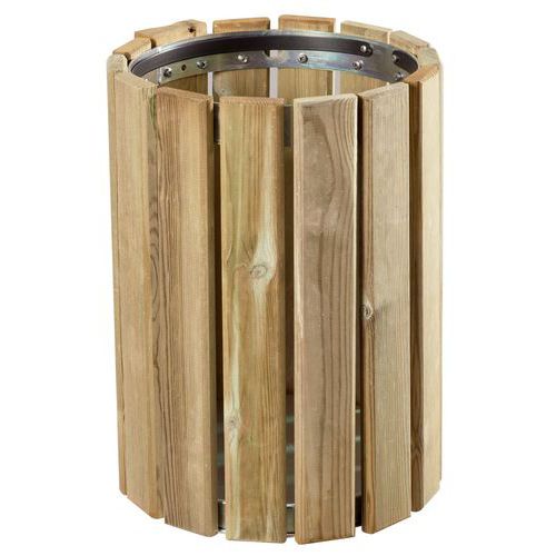 Caixote de lixo em madeira Eden, fixação na parede - 20 L Caixote de lixo em madeira Eden, fixação na parede - 20 L