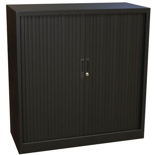 Armário baixo, liso, com portas de persiana - Manutan Armário baixo, liso, com portas de persiana - Manutan