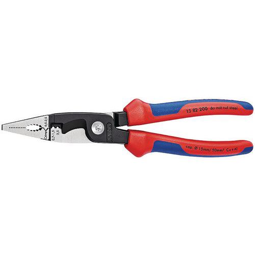 Alicate para instalações elétricas revestido em bimaterial Knipex