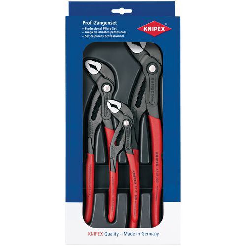Jogo de 3 alicates extensíveis Cobra® Knipex Jogo de 3 alicates extensíveis Cobra® Knipex
