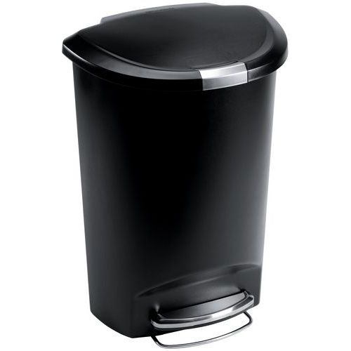 Caixote de lixo com pedal em plástico em meia-lua – 50 L Caixote de lixo com pedal em plástico em meia-lua – 50 L