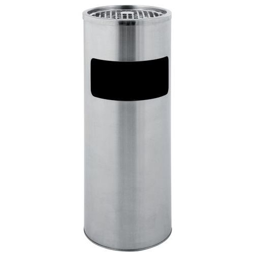 Caixote de lixo com cinzeiro redondo – inox – 12,5 L Caixote de lixo com cinzeiro redondo – inox – 12,5 L