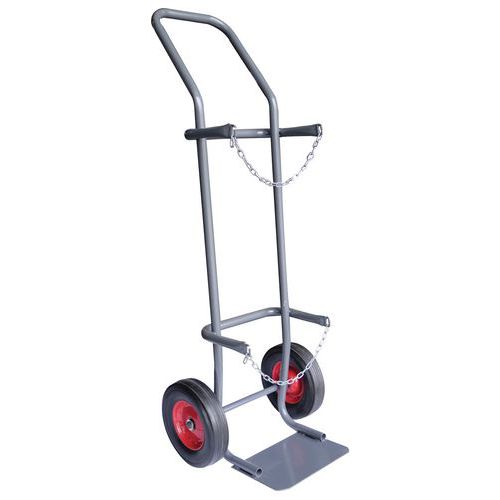 Transportador porta-garrafas em aço de 200 kg – Rodas em borracha – Manutan Transportador porta-garrafas em aço de 200 kg – Rodas em borracha – Manutan