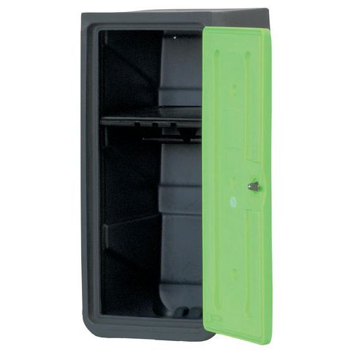 Cacifo médio de plástico – com base – com prateleira porta-cabides Cacifo médio de plástico – com base – com prateleira porta-cabides
