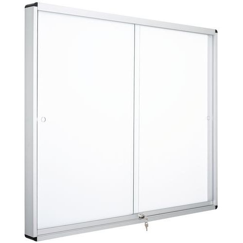 Vitrina de interior Manutan, 2 portas – fundo em alumínio – porta em vidro Vitrina de interior Manutan, 2 portas – fundo em alumínio – porta em vidro