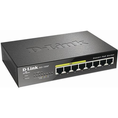 D-Link switch com 8 portas DGS-1008P D-Link switch com 8 portas DGS-1008P
