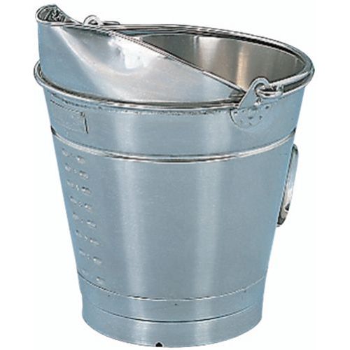 Balde cónico em inox com braçadeira de descarga – 14 L Balde cónico em inox com braçadeira de descarga – 14 L
