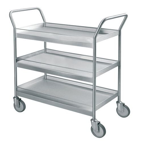 Carro inox com plataformas - 3 plataformas - Capacidade de 300 kg Carro inox com plataformas - 3 plataformas - Capacidade de 300 kg