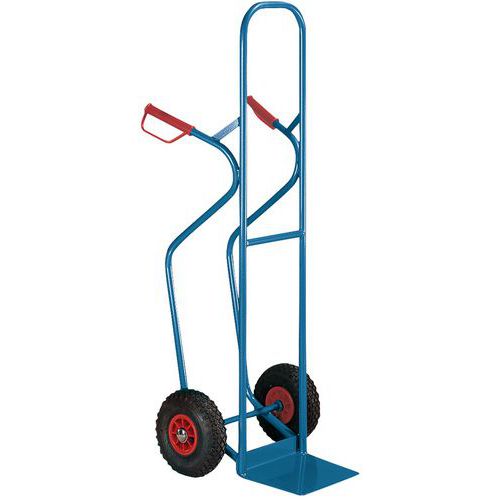 Porta-cargas aço para caixas - Rodas pneumáticas - Capacidade 300 kg Porta-cargas aço para caixas - Rodas pneumáticas - Capacidade 300 kg