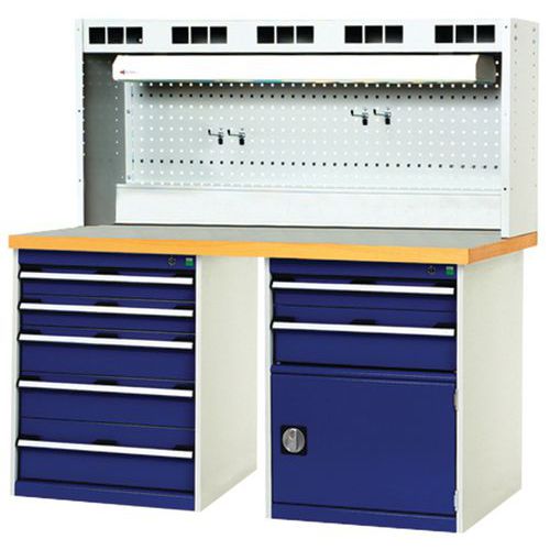 Bancada Cubio Combi com 2 armários com gavetas - Polyrey Bancada Cubio Combi com 2 armários com gavetas - Polyrey