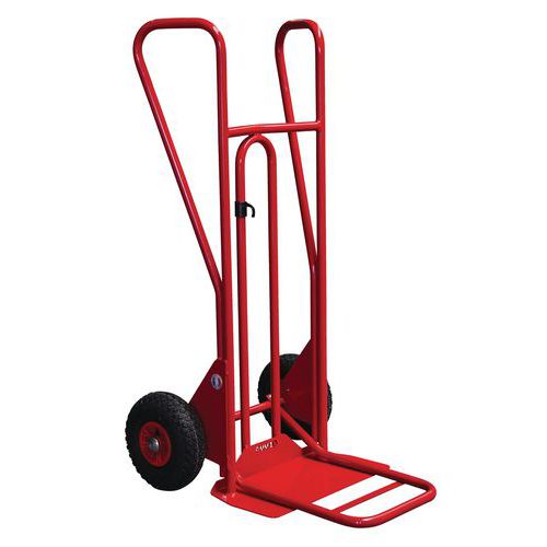 Porta-cargas em aço - Rodas pneumáticas - Aba fixa e dobrável - Capacidade de 250 kg Porta-cargas em aço - Rodas pneumáticas - Aba fixa e dobrável - Capacidade de 250 kg
