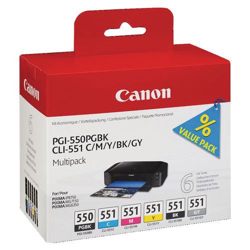 Cartucho de tinta - PGI-550/CLI-551 - Canon Cartucho de tinta - PGI-550/CLI-551 - Canon