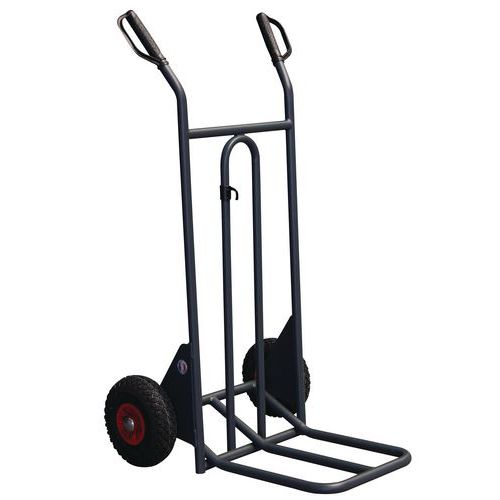 Porta-cargas em aço - Rodas pneumáticas - Aba dobrável - Capacidade de 350 kg Porta-cargas em aço - Rodas pneumáticas - Aba dobrável - Capacidade de 350 kg