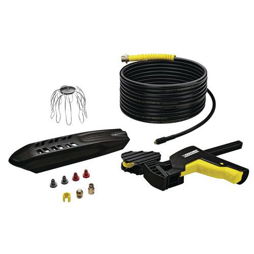 Kit de limpeza de calhas e canalizações para o dispositivo de limpeza de alta pressão Kärcher Kit de limpeza de calhas e canalizações para o dispositivo de limpeza de alta pressão Kärcher